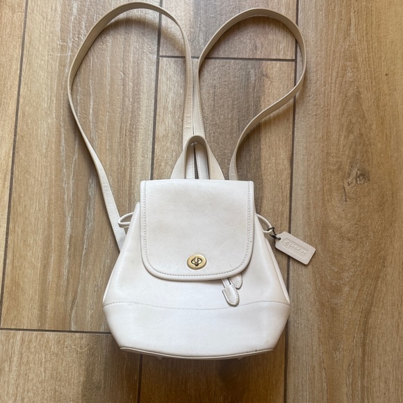 Coach Off-White Leather Backpack - Picture 1 of 8